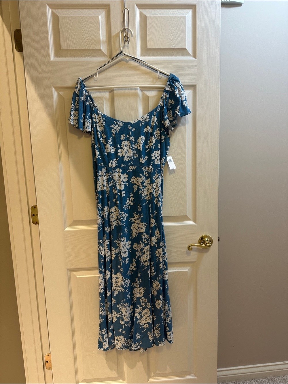 Blue Floral Midi Dress